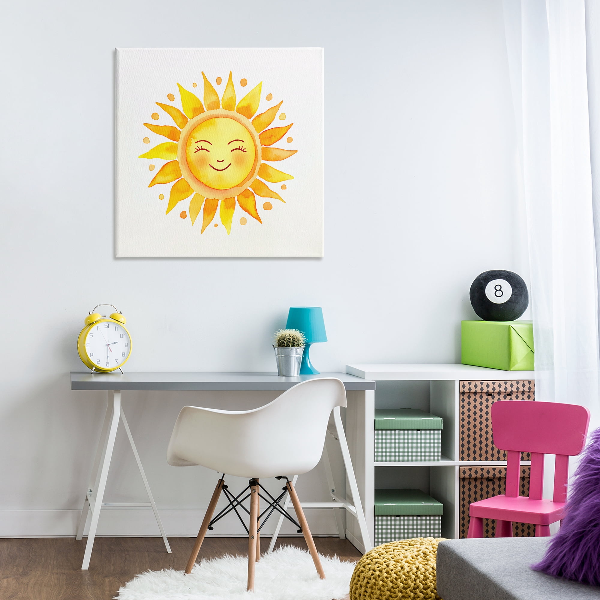 Stupell Industries Happy Sun Boho Rays Landscape & Nature Painting Wrapped Canvas Art Print Wall Art, 30 x 30