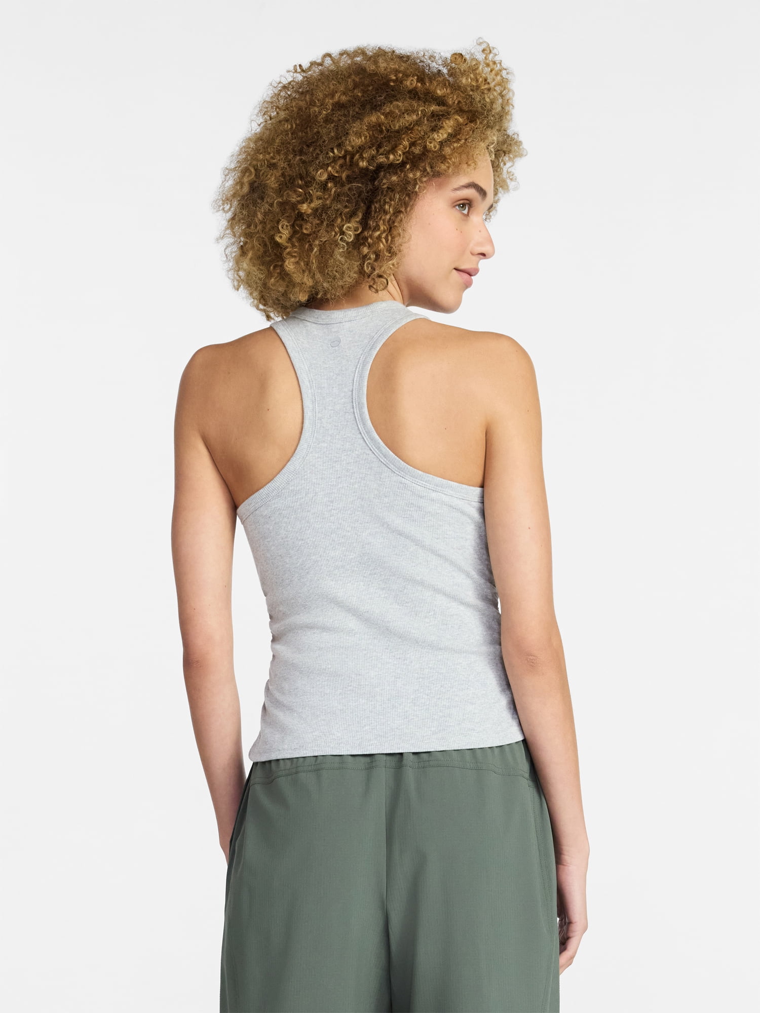 Avia Women's and Women's Plus Cotton Ruched Rib Tank Top, Sizes XS-4X