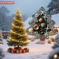 thumbnail image 2 of Metal Hanging Christmas Tree-Shaped Wind Decorations - Coastal Seashell & Starfish Design for Yard & Garden Festive Spinner Ornament, 2 of 7