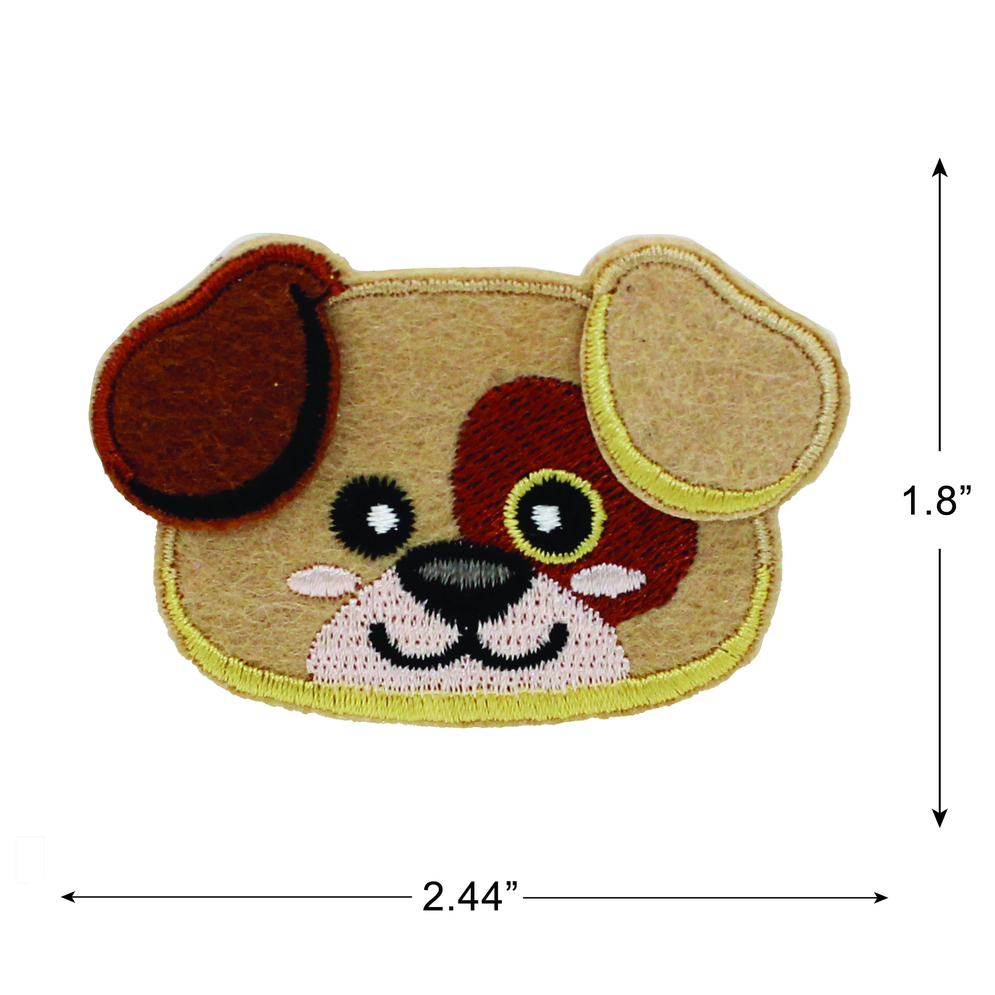 Gwen Studios Embroidered Brown Puppy Dog Iron-on Patch Applique, 2.4" x 1.8"