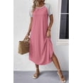 thumbnail image 4 of Ekouaer Nightgowns for Women Bamboo Viscose House Dress Long Night Gowns Short Sleeve Sleepshirt Soft Sleepwear, 4 of 5