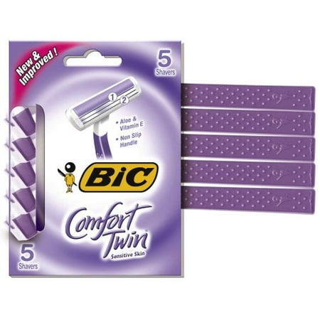 Bic Comfort Twin Shavers Sensitive Skin 5 Each (Best Female Razor For Sensitive Skin)