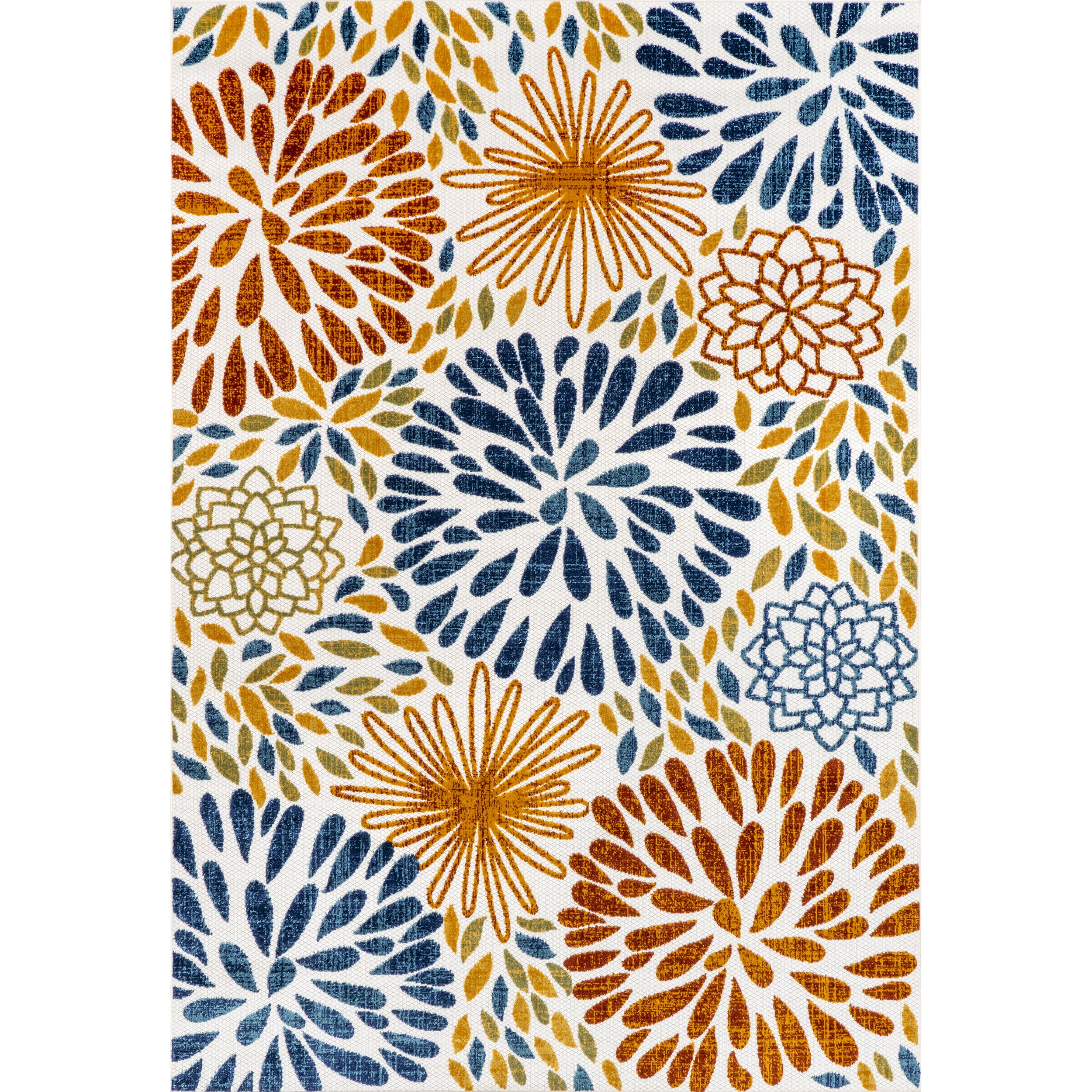 nuLOOM Monique Floral Indoor/Outdoor Blue 5' x 8' Modern Area Rug