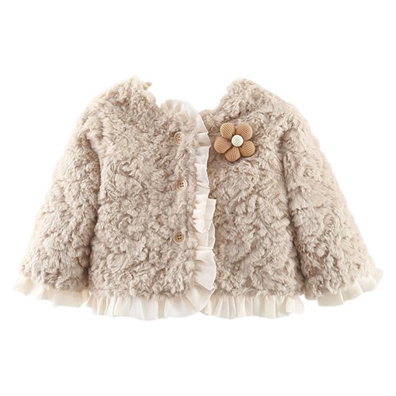 FDDMis Winter Jackets for Teen Girls Kids Fleece Jacket Puffer Jackets Kids Christmas Outfits Newborn Baby Girl Clothes Winter Toddler Boy 3t Clothes, Brown 12-18 Months