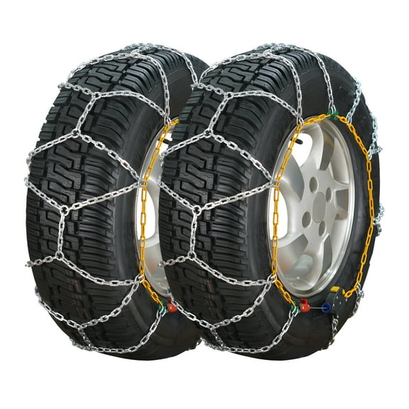 Happydeer Anti-slip Chains for Car, Alloy Steel 2Pcs Universal Snow Tire Chains, 1 Min Quick Fit Easy Installation, Tire Traction Chains for Passenger Car, Pickup Trucks, SUV (HKN80)