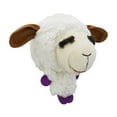 thumbnail image 3 of Multipet Plush Lamb Chop Knobby Noggins Dog Toy with Rubber Ball in Head, Color Paws, 3 of 10