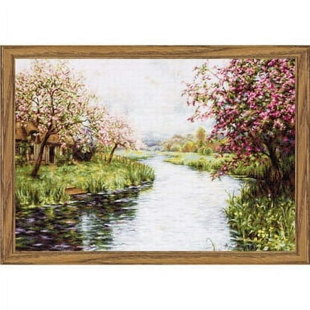 UPC: 4840746023514 | Luca-S Our Spring Landscape Counted Cross-Stitch Kit
