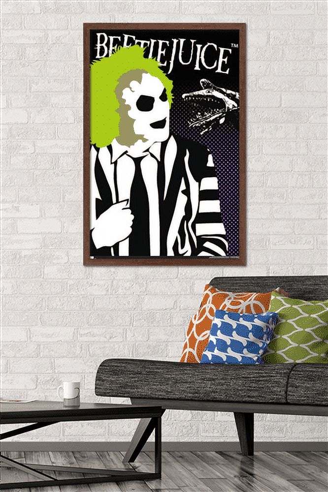Beetlejuice - Vector Wall Poster, 22.375" x 34", Framed