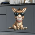 thumbnail image 4 of Cute Donkey With Sunglasses And Big Smile Wall Sticker, High Definition Printing On Pvc Material, Waterproof Moisture-Proof Easy Installation Flexible Removal, Fresh Home Decor, 4 of 8