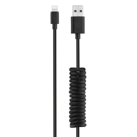AT MFI Certified Coiled Lightning USB Charge Cable – 3 Feet AT MFI Certified Coiled Lightning USB Charge Cable – 3 Feet