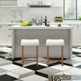 thumbnail image 4 of Costway Set of 2 Nailhead Saddle Bar Stools 24'' Height w/ Fabric Seat & Wood Legs Beige, 4 of 10