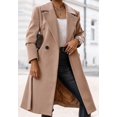 thumbnail image 5 of LinYooLi Women's Notch Lapel Wrap Coat Winter Casual Wool Blend Overcoat Mid-Length Coat with Blet, 5 of 5