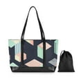 thumbnail image 7 of FORMRS Canvas Laptop Tote Bag for Women with 15.6" Computer Compartments Shoulder Handbag, Black Cubes, 7 of 7