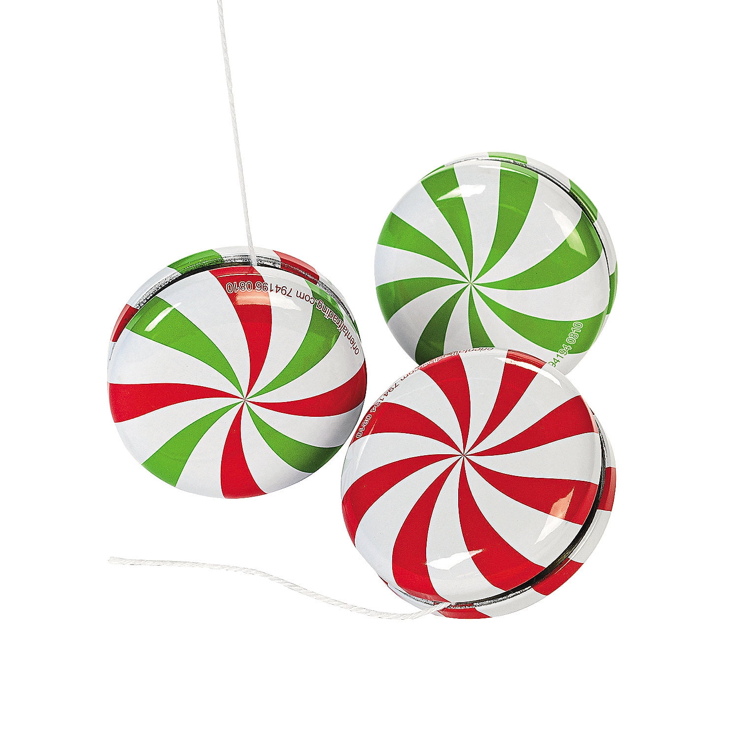 PEPPERMINT CANDIES METAL YOYOS Toys 12 Pieces