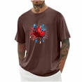 thumbnail image 1 of Tops para hombre, blusas y camisas de cuello redondo y manga corta para hombre, blusas casuales de moda con cuello redondo y manga corta para hombre, blusas de poliéster para hombre, 1 of 5