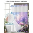 thumbnail image 4 of No Hook Shower Curtain with Snap in Liner,Spring Lavender Flowers Waterproof Bath Curtain Double Layers with See Through Top Window,Oil Painting Style Art Hotel Shower Curtains 36x72in, 4 of 9