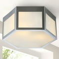 thumbnail image 4 of JONATHAN Y Minimo 15.75" Hexagon Metal/Frosted Glass LED Flush Mount, Chrome, 4 of 7