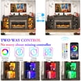 thumbnail image 2 of ANPOO 85" Electric Fireplace with Mantel, Fireplace TV Stand with 36" Fireplace for TVs Up to 95 Inch, 37.6" Tall Farmhouse Entertainment Center with LED Lights & Charging Station, Carved Decoration, 2 of 7