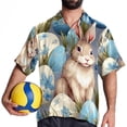thumbnail image 4 of Easter Men's Short Sleeve Hawaiian Shirt, Poplin Casual Printed Button Down, Summer Beach Unisex Shirts, 4 of 6