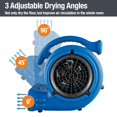 thumbnail image 4 of BlueDri Max Storm 25 1/4 HP, 900 CFM ventilador de aire para restauración de daños por agua, secador de alfombras, piso, uso doméstico y plomería, azul, BD-MS25, grande, 4 of 5