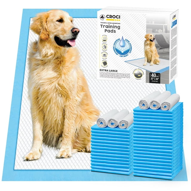 Almohadillas para perros Croci XXL, 76 x 91 cm, más gruesas, gran capacidad de absorción, 40 unidades