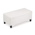 thumbnail image 3 of Christopher Knight Home 39" White Boucle Storage Ottoman with Hinged Lid and Birch Wood Legs, 3 of 12