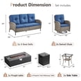 thumbnail image 2 of Giantfurnni 5 Pieces Patio Furniture Set with 43inch Propane Fire Pit Table, Deep Seating Sofa, 2 Swivel Rocker Glider Chairs and Side Table, Outdoor Conversation Set, 2 of 15