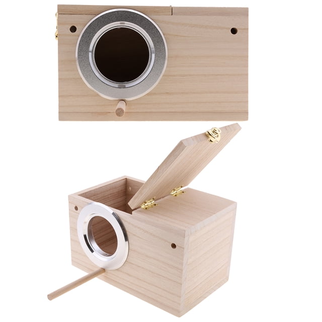 Casa De estación De Alimentación De Alimentación De Jerarquización l Pájaro 2pcs CUTICAT Casa de madera para pájaros