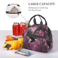 thumbnail image 5 of Fuzoiu Flower Bald Eagle Print Insulated Lunch Bag for Women Men Large Reusable Lunch Box Adult Leakproof Portable Cooler Tote Bags for Work Picnic, 5 of 7