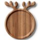 thumbnail image 1 of Wood Serving Platter with Antler Handle, Round Wooden Food Dish Plate, Decorative Charcuterie Board for Cheese A, 1 of 5