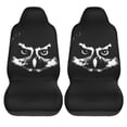 thumbnail image 2 of Easy to Install Car Universal Seat Cover, Black Owl Pattern Four Seasons Universal Front Seat Cover, 2-Piece, 2 of 8