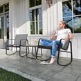 thumbnail image 3 of Moasis  3 Piece Rocking Patio Furniture Bistro Set with Chairs and Glass Table Grey, 3 of 4