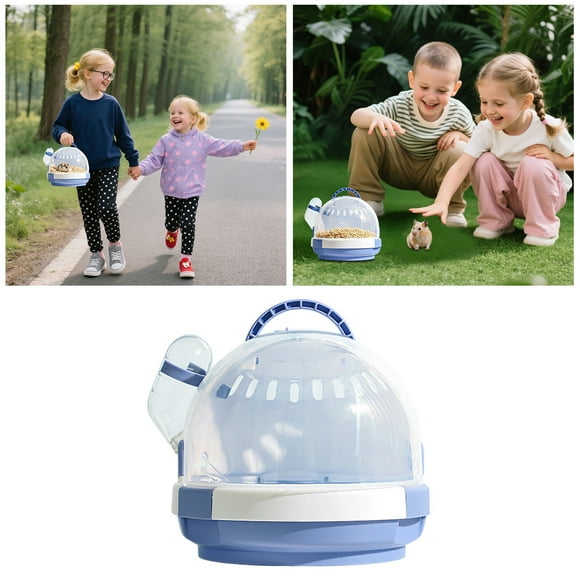 Cage pour Animaux Adaptée pour Transporter des Hamsters Cage de Voyage Portable pour Petits Animaux avec Bouteille d'Eau Sortie de Cochon