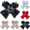 thumbnail image 3 of Zecgelong Kids White Lace Gloves Party Dress Up Accessory for Girls White Size 0, 3 of 4