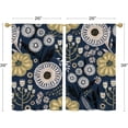thumbnail image 6 of Boho Floral Kitchen Curtains 39 Inch Length for Small Window Treatments, Blue Rod Pocket Top Tier Curtains Short Bathroom Curtains for Closet Door Coverings, 2 Panels Set, 26x39, 6 of 6