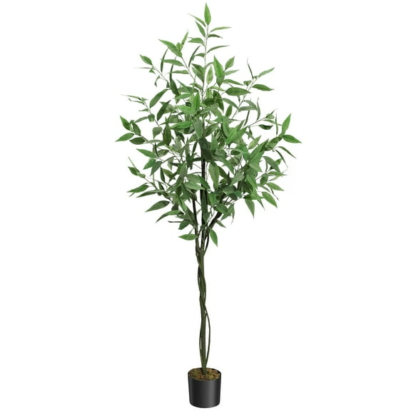 6FT Tall Faux Eucalyptus Tree Realistic Silk Leaf Artificial Plant Indoor Outdoor Home Decor