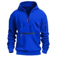 thumbnail image 4 of Boys Half Zip Hooded Sweatshirts Long Sleeve Slim Fit Hoodies Girls Soft Fleece Lined Pullover Top Fall Winter Warm Outerwear, 4 of 6