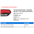 thumbnail image 2 of Left Tail Light Assembly - Compatible with 2014 - 2021 Jeep Grand Cherokee 2015 2016 2017 2018 2019 2020, 2 of 2