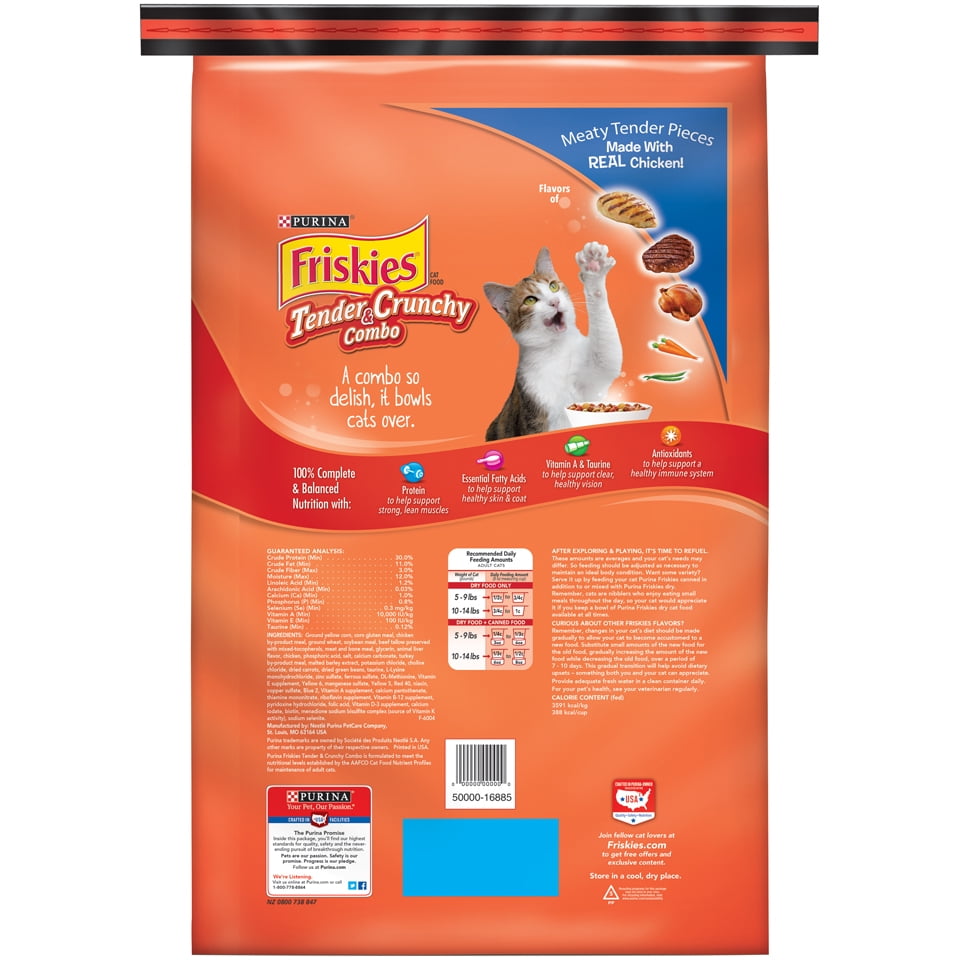 Friskies Dry Cat Food, Tender & Crunchy Combo, 17.6 lb. Bag