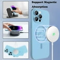 thumbnail image 2 of Magnetic Case for iPhone 14 Pro Max Phone Case for Women, Matte Luxury Soft Metallic Luster Cute Letter Love-Heart Pattern Design for iPhone 14 Pro Max 6.7'' with Camera Protector-Blue, 2 of 12