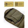 thumbnail image 4 of Warm Washable 3–4 Season Mummy Sleeping Bag for Adults – 15–45 ℉ , Long Size, Green, Compressible, Polyester, 4 of 7
