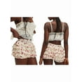 thumbnail image 3 of Women Floral Ruffle Layered Mini Shorts Cute Frilly Micro Bloomers Puffy Bubble Bottoms Pink M, 3 of 7