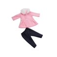 thumbnail image 2 of Dalazy 18inch Girl Dolls Clothes Woolen Overcoat Set + Pant Accessories Pink, 2 of 6