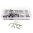 thumbnail image 2 of 580 Uds. Anillo de hebilla en E con estuche de almacenamiento conjunto surtido resistente M1.5 M2.5 M3.5 M4 M5 M6 10 sujetadores apertura Snap Ring Circlip Set Plata Macarena Anillo de retención externo, 2 of 8
