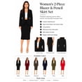 thumbnail image 6 of Women's Elegant 2-Piece Suit Set, Open Front Blazer and Pencil Skirt Workwear Outfit, 6 of 7