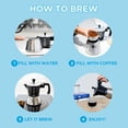thumbnail image 2 of Cafetera para café espresso GROSCHE Milano Moka, 3 tazas, negra, 2 of 8