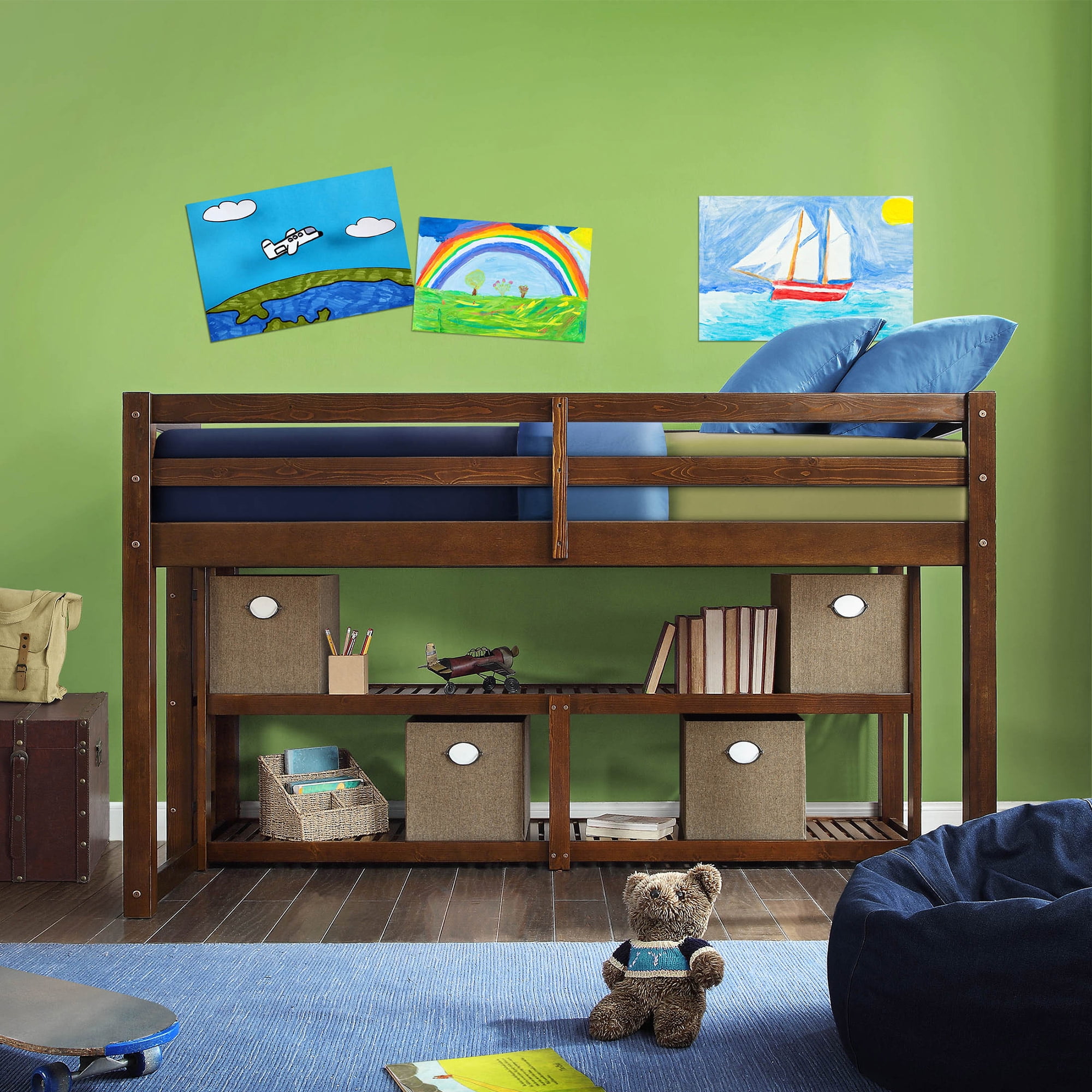 Better Homes And Gardens Greer Loft Storage Bed With Spacious Better Homes And Gardens Greer Loft Storage Bed With Spacious Shelves Multiple Finishes Com