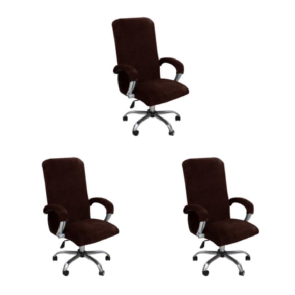 Cubierta para silla de computadora Bewildely 3 piezas Decoración embellecedora marrón L XL