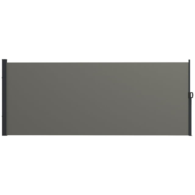 Outsunny Auvent Latéral Rétractable 13 Pieds x 5 Pieds, Écran d'Intimité pour Jardin, Gris Foncé