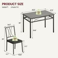 thumbnail image 4 of Yiwa Dining Table Set for 4, Compact Kitchen Table and 4 Chairs, 5-Piece Kitchen Table Set, Space-Saving Design for Small Space, Dining Room, Apartment, 4 of 5